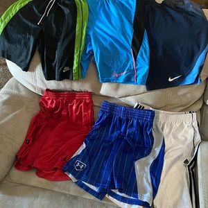 6 pairs of boys youth medium athletic shorts